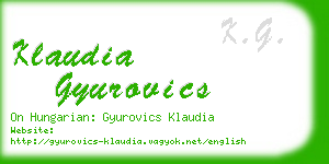 klaudia gyurovics business card